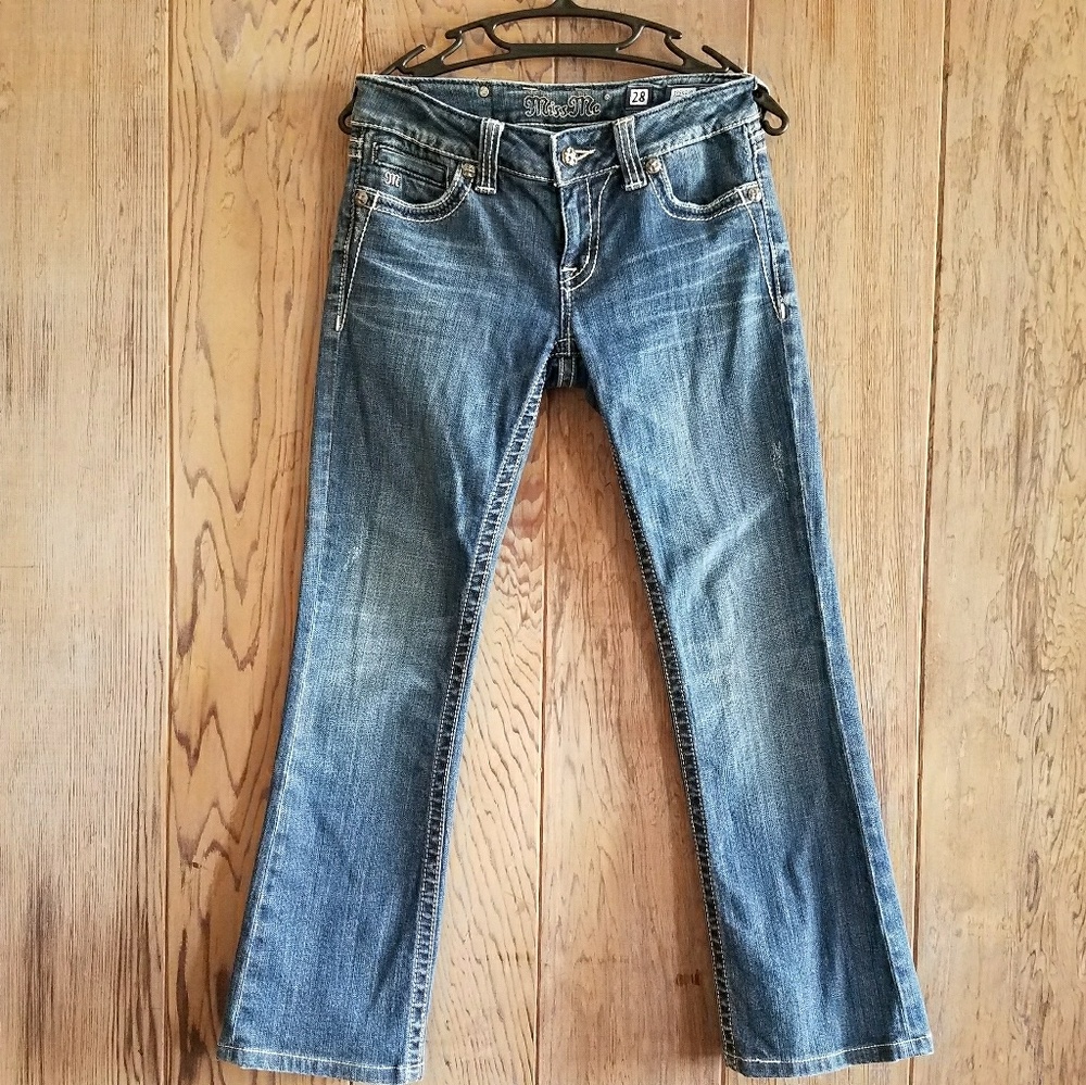 MISS ME Women's Embellished Boot Cut Jeans 28×27